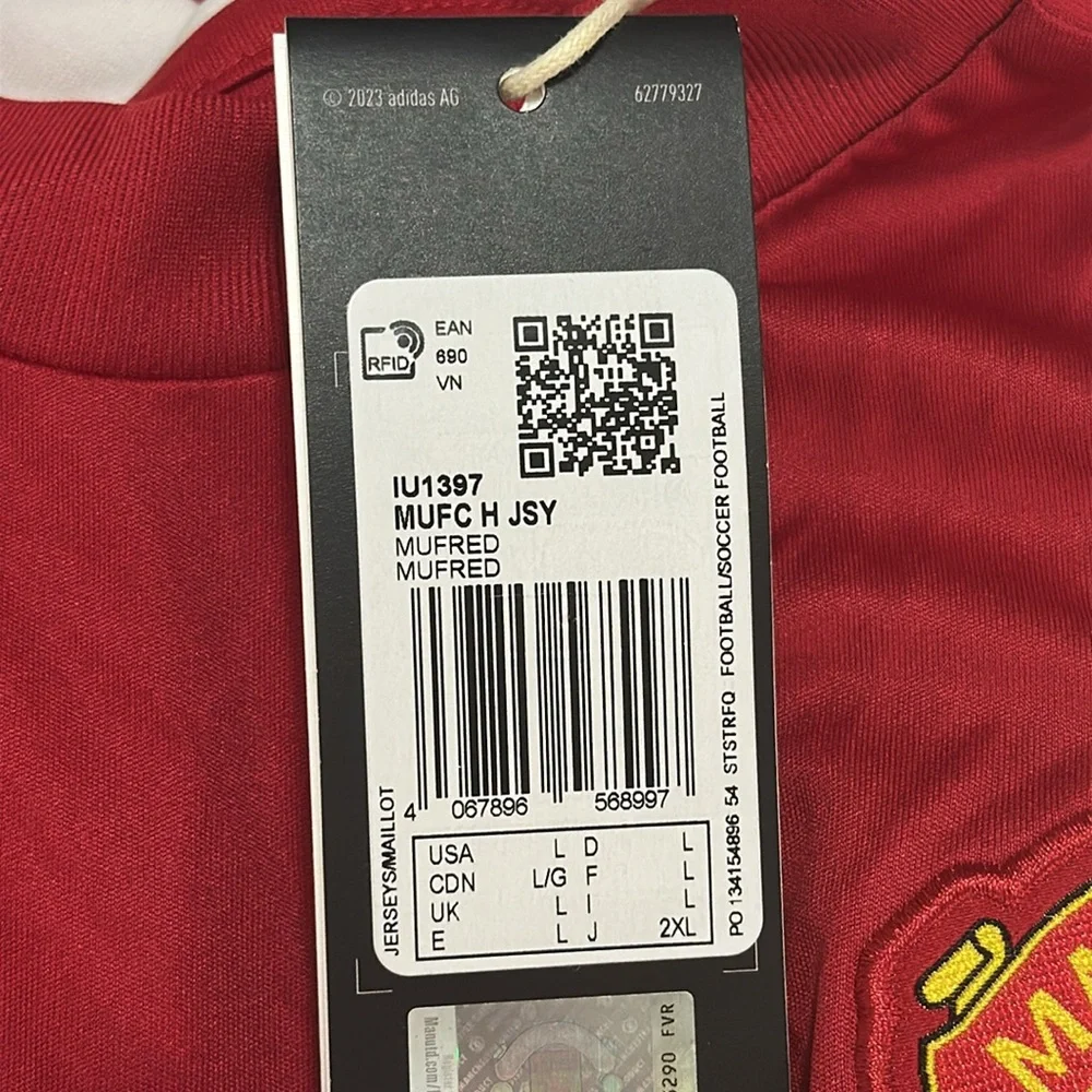 Adidas Rasmus Højlund 11 Home Jersey MUFC Red Large New‎ With Tags